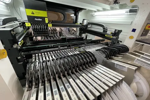 Pick-and-place machine loaded with component reels